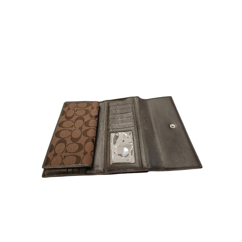 Coach Brown Signature Canvas Wallet One Size - Picture 5 of 14